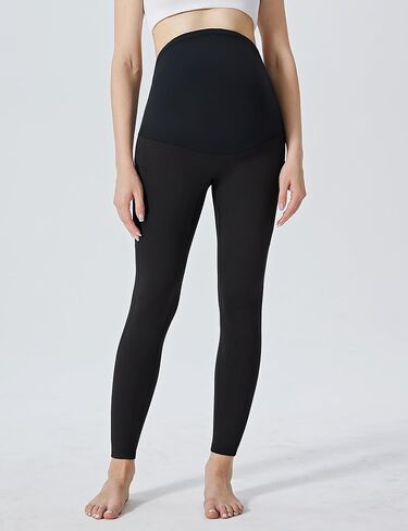 سراويل الأمومة المبطنة بالصوف النشطة ملابس أكتيفيوير الشتوية الدافئة للحمل مع جيوب in Kuwait