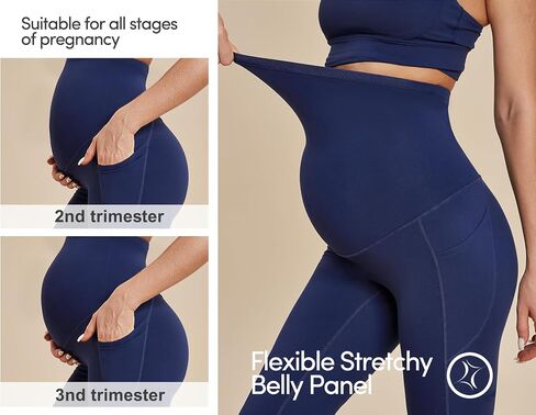 IUGA Fleece Lined Maternity Pants with Pockets Maternity Yoga Pants Flare Bootcut Pregnancy Pants Over The Belly Work Lounge in Saudi Arabia