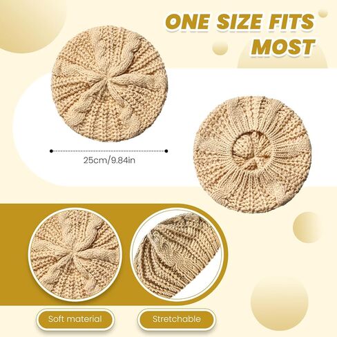 SATINIOR Soft Lightweight Crochet Beret 4 Pieces Beret Hats for Women Knit Autumn Winter Hats in Kuwait