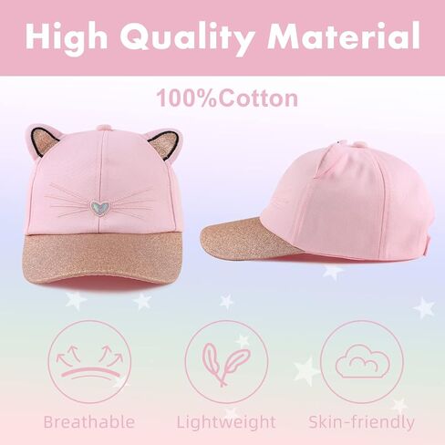 Girls Baseball Cap Kids Cute Sun Hat Adjustable Trucker Hats Toddler Rainbow Floral Ponytail Caps Spring Summer in Saudi Arabia