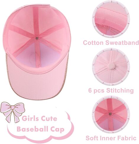 Girls Baseball Cap Kids Cute Sun Hat Adjustable Trucker Hats Toddler Rainbow Floral Ponytail Caps Spring Summer in Saudi Arabia