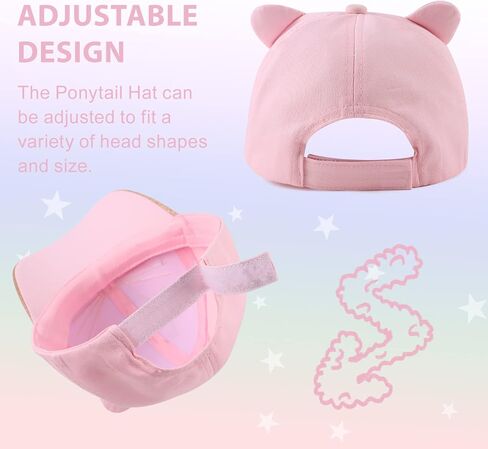 Girls Baseball Cap Kids Cute Sun Hat Adjustable Trucker Hats Toddler Rainbow Floral Ponytail Caps Spring Summer in Saudi Arabia