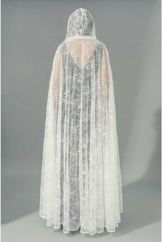 Unicra Lace Full Length Hooded Cloak Long Cape Halloween Costume Cloak Cosplay Party Cape for Women in Kuwait