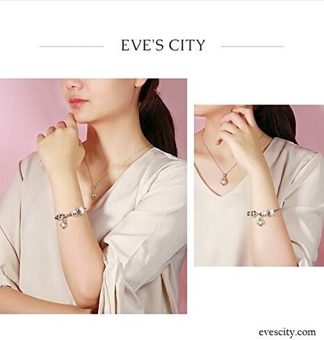 خرزات من الفضة الإسترلينية 925 من EVESCITY Delicate Origami Swan لأساور ساحرة ♥ أفضل هدايا مجوهرات للعائلة الخاصة بها ♥ in Kuwait