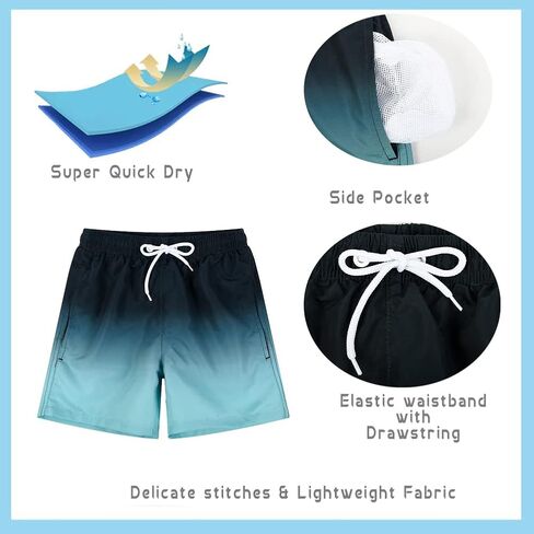 SNOW DREAMS Boys Swim Trunks Quick Dry Swim Shorts Lightweight Bathing Suits Side Pocket in Kuwait
