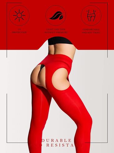 SUREPOCH Suspender Tights for Women Plus Size Garter Belt White Control Top Pantyhose in Kuwait