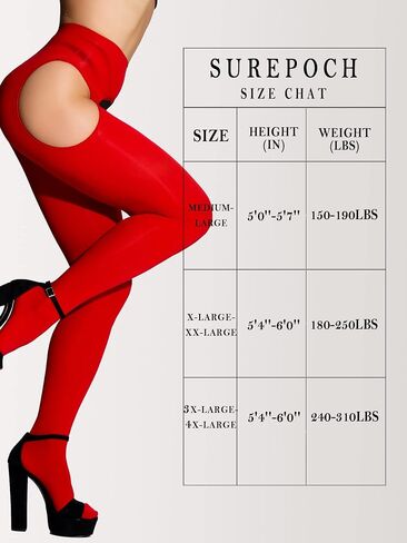 SUREPOCH Suspender Tights for Women Plus Size Garter Belt White Control Top Pantyhose in Kuwait