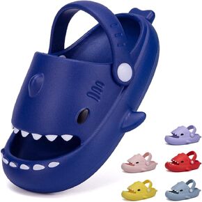 GUUMOR Kids Shark Slides, Shark Slippers for Kids Boys Girls, Cloud Pillow Slides with Thick Sole, Soft, Non-slip