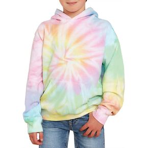 GAMISOTE Unisex Kids Tie Dye Sweatshirt Boys Girls Hooded Kangaroo Pocket Pullover Hoodies