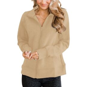 Vivitulip Women’s Full Zip Up Athletic Jacket Long Sleeve Lightweight Pocketed Workout Coat Tops with Thumb Holes in Saudi Arabia