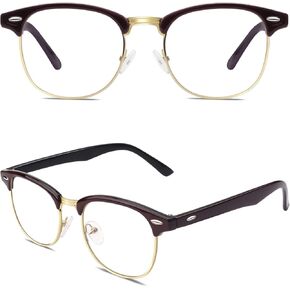 Happy Store CN56 Vintage Inspired Classic Horn Rimmed Nerd UV400 Clear Lens Glasses