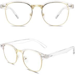 Happy Store CN56 Vintage Inspired Classic Horn Rimmed Nerd UV400 Clear Lens Glasses