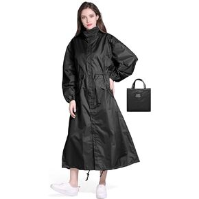 Women's Raincoats Waterproof Lightweight Raincoat for Women with Hood Outdoor Windbreaker Rain Jacket Adjustable Waist
