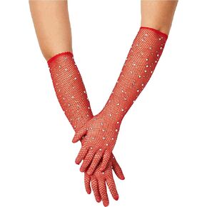 Leg Avenue Womens Rhinestone Fishnet Long Gloves Costume Accessories
