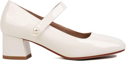 Naiyee Mary Jane Shoes Women Chunky Heel Ankle Strap Dress Shoes for Women Low Heels Close Rounded Toe Pumps in Kuwait