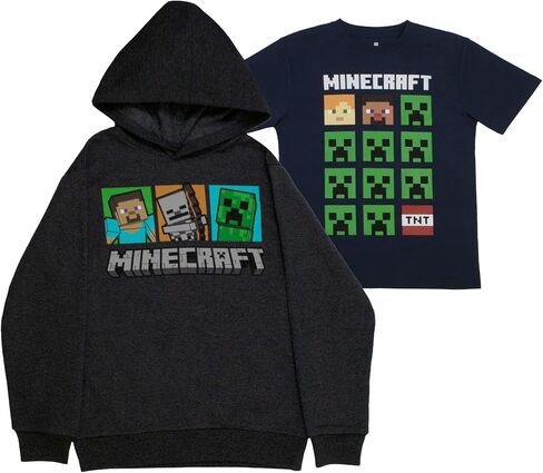 مجموعة مكونة من قطعتين من هودي وتي شيرت ماينكرافت للأولاد، مجموعة من سويت شيرت بقلنسوة للأولاد ومجموعة تي شيرت in Kuwait