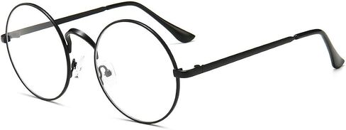 نظارات دولجر ريترو دائرية بعدسات شفافة بدون وصفة طبية للرجال والنساء بإطار معدني in Kuwait