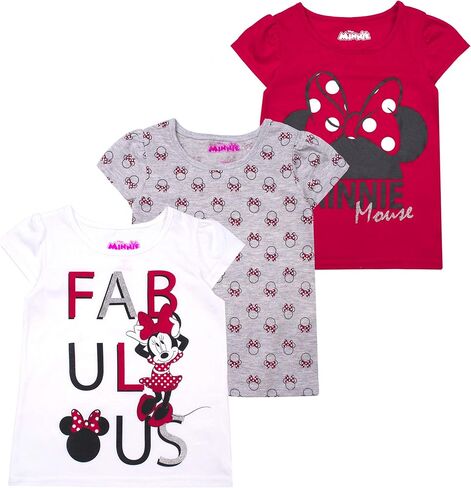 Disney Girls 3 Pack Tshirts Includes Minnie, Frozen, Princess, Moana, Toy Story, Vampirina, Sofia The First & Lilo and Stitch in Saudi Arabia