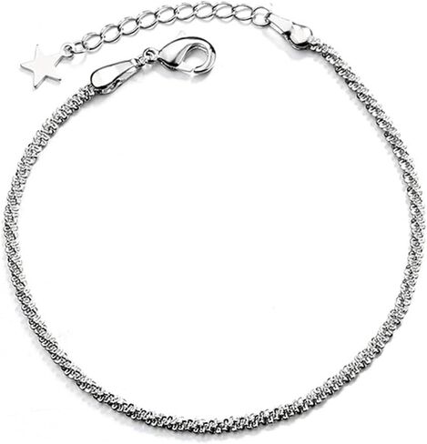 925 Sterling Silver Bracelets for Women Teen Girls, Love Heart Charm Chain Bracelet Bangle Fashion Jewelry Gifts in Saudi Arabia