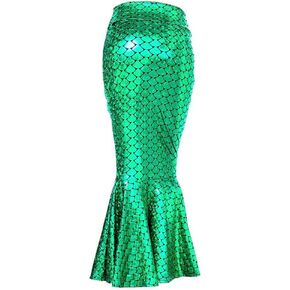 917 - Plus Size Faux Leather Pleated High Waist Maxi Mermaid Skirt
