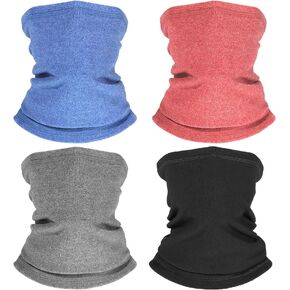 4 Pieces Kids Neck Warmer Gaiter Winter Protective Face Covering Scarf for Skiing Hiking Cycling