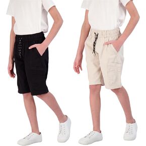TONY HAWK Boys Twill Shorts with Cargo Pockets 2 Pack Pull on Skate Short for Kids in Saudi Arabia