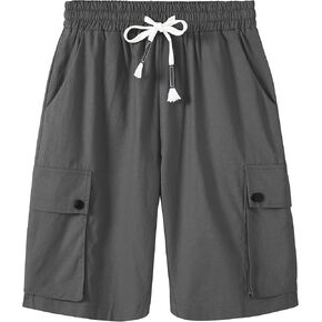 XinYangNi Women's Casual Shorts Elastic Waist Drawstring Summer Shorts with Pockets