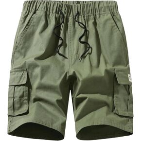 XinYangNi Women's Casual Cotton Cargo Shorts Elastic Waist Drawstring Loose Fit Lightweight Multi Pocket in Saudi Arabia