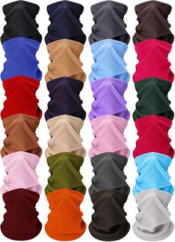 24 قطعة من الصوف الشتوي لتدفئة الرقبة قابلة للتعديل، وشاح بالاكلافا مقاوم للرياح، غطاء وجه شتوي مقاوم للرياح للرجال والنساء للتزلج والتسلق والتزلج على الجليد وركوب الدراجات النارية، الوان متعددة، مقاس in Kuwait