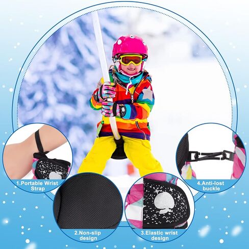 قفازات LUVNFUN للأطفال للثلج، قفازات تزلج مقاومة للماء للأولاد والبنات - قفازات شتوية دافئة للطقس البارد in Kuwait