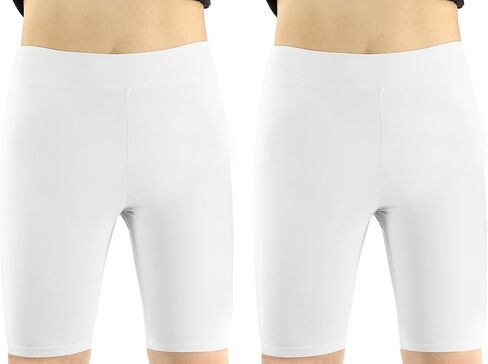 GLEAMING GRAIN Girls Bike Shorts 2-Pack شورت يوجا عالي الخصر للرقص والجري للفتيات in Kuwait
