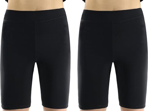 GLEAMING GRAIN Girls Bike Shorts 2-Pack شورت يوجا عالي الخصر للرقص والجري للفتيات in Kuwait