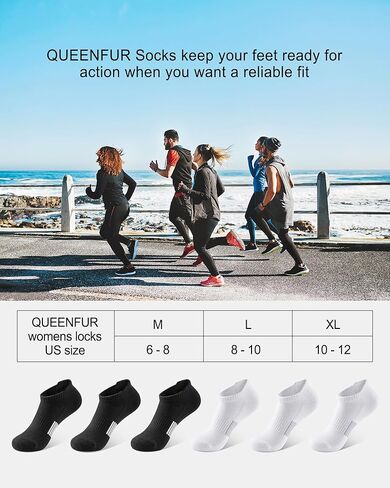 جوارب كوينفر للكاحل للنساء للجري بدون عرض جوارب رياضية جوارب ضغط للمشي لمسافات طويلة 6 أزواج in Kuwait