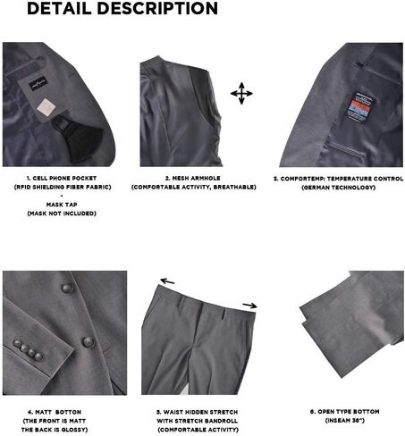 ARMYANTS Men's Performance Premium Fleece Stretch - مقاس نحيف - سترة منفصلة بدلة in Kuwait