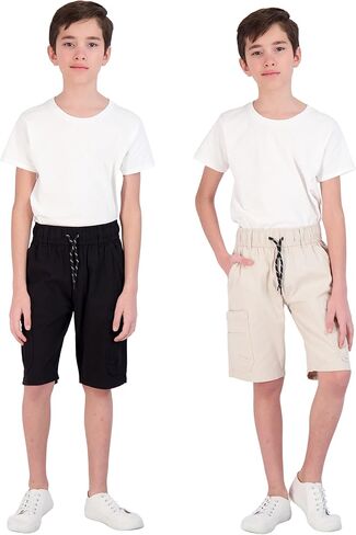 TONY HAWK Boys Twill Shorts with Cargo Pockets 2 Pack Pull on Skate Short for Kids in Kuwait