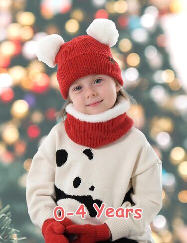 Baby Boy Hats 6-12 12-18 Months Toddler Girl Scarf And Mitten Gloves Set 1-2 2t-4t Kids Pom Beanie Winter Accessories Age 6-8 in Kuwait