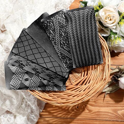 12 Pairs Halloween Hollow out Women's Fishnet Knee High Socks Fishnet Calf Socks in Kuwait