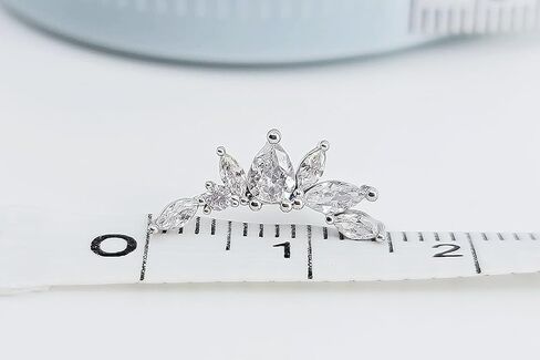 B:PSoem Cartilage Piercing Fashion Jewelry Earrings Elegant Crown Leaf Top design is 14.5mm long 16G thicknes bar with 6mm length ball back clousure in Saudi Arabia