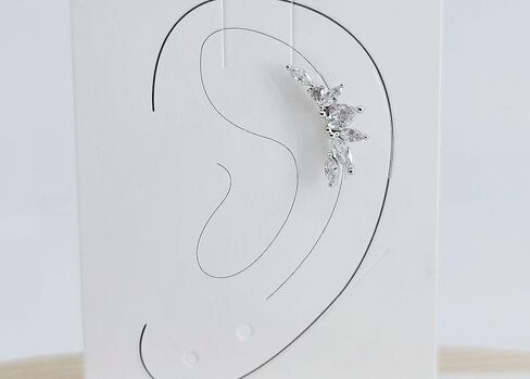 B:PSoem Cartilage Piercing Fashion Jewelry Earrings Elegant Crown Leaf Top design is 14.5mm long 16G thicknes bar with 6mm length ball back clousure in Saudi Arabia