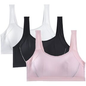 حمالة صدر رياضية للفتيات المراهقات بدون خياطة مصنوعة من القطن بظهر متسابق للجري in Kuwait