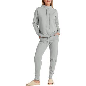 ANRABESS Women's Two Piece Outfits Long Sleeve Turtleneck Pullover Top & Drawstring Pants Sweatsuit Lounge Set