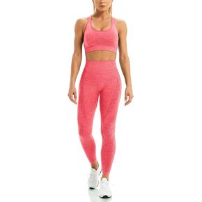 WodoWei Women 2 Piece Workout Outfits Sports Bra Seamless Leggings Yoga Gym Activewear Set