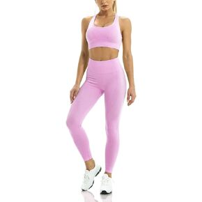 WodoWei Women 2 Piece Workout Outfits Sports Bra Seamless Leggings Yoga Gym Activewear Set in Kuwait