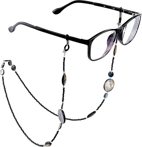 TOODOO 2 Pieces Glasses Chain for Women Beaded Eyeglass Straps Lanyards Sunglasses Holder Chain with 4 Pieces Silicone Loop (Color Set 1) in Saudi Arabia