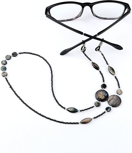 TOODOO 2 Pieces Glasses Chain for Women Beaded Eyeglass Straps Lanyards Sunglasses Holder Chain with 4 Pieces Silicone Loop (Color Set 1) in Saudi Arabia