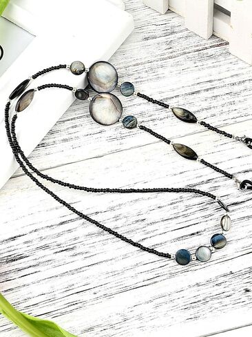 TOODOO 2 Pieces Glasses Chain for Women Beaded Eyeglass Straps Lanyards Sunglasses Holder Chain with 4 Pieces Silicone Loop (Color Set 1) in Saudi Arabia