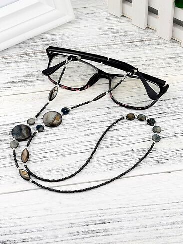 TOODOO 2 Pieces Glasses Chain for Women Beaded Eyeglass Straps Lanyards Sunglasses Holder Chain with 4 Pieces Silicone Loop (Color Set 1) in Saudi Arabia