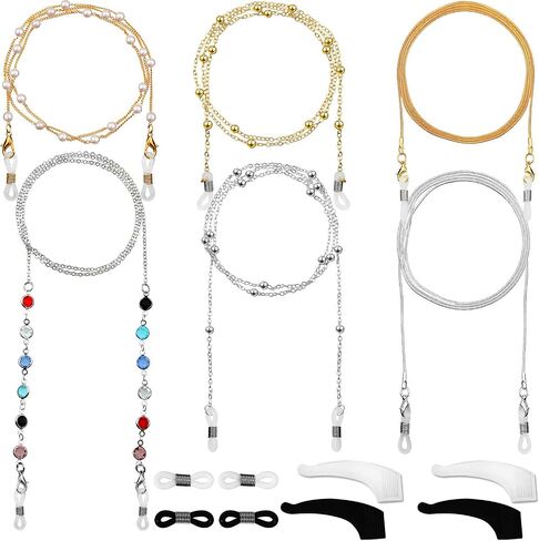 Frienda 6 Pieces Eyeglass Chains Elegant Eyewear Retainer Beaded Eyeglass Strap Holder in Kuwait