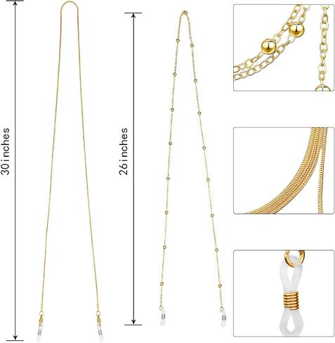 Frienda 6 Pieces Eyeglass Chains Elegant Eyewear Retainer Beaded Eyeglass Strap Holder in Kuwait