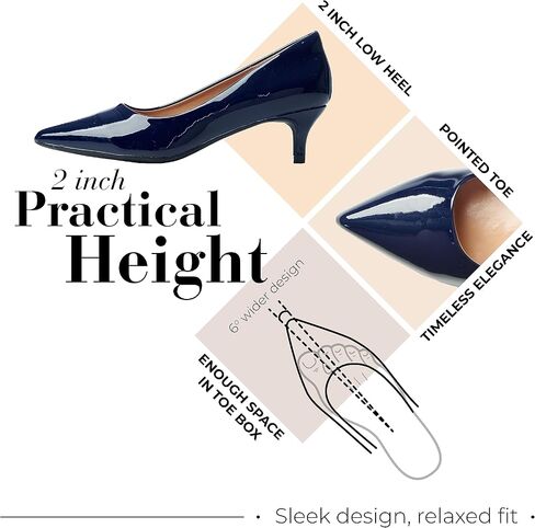 Heel The World Women's Pumps with 2" Kitten Heels - Comfortable Dress Shoes for Weddings and Parties or Office in Saudi Arabia